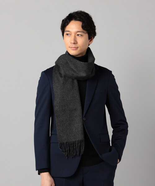COMME CA MEN(コムサメン)の「ウォッシャブルカシミヤ プレーンマフラー(マフラー・メンズ・キャメル/チャコールグレー/グレー/ブルー/ブラック・FREE)」の7枚目の写真