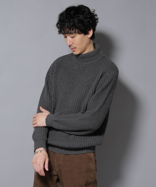 NANO universe（ナノユニバース）の「ローゲージタートルニット（ニット/セーター・メンズ・オフホワイト/ブラック/チャコール・S/M/L）」の11枚目の写真