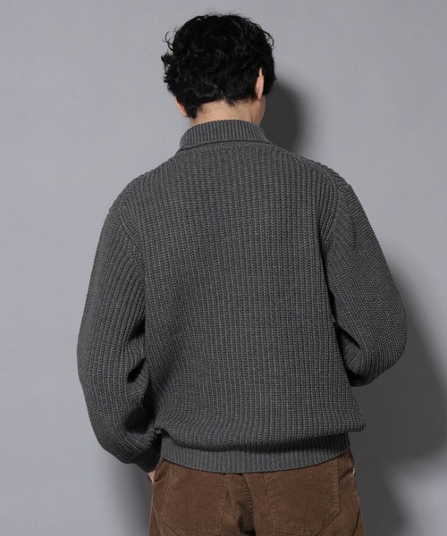 NANO universe（ナノユニバース）の「ローゲージタートルニット（ニット/セーター・メンズ・オフホワイト/ブラック/チャコール・S/M/L）」の13枚目の写真