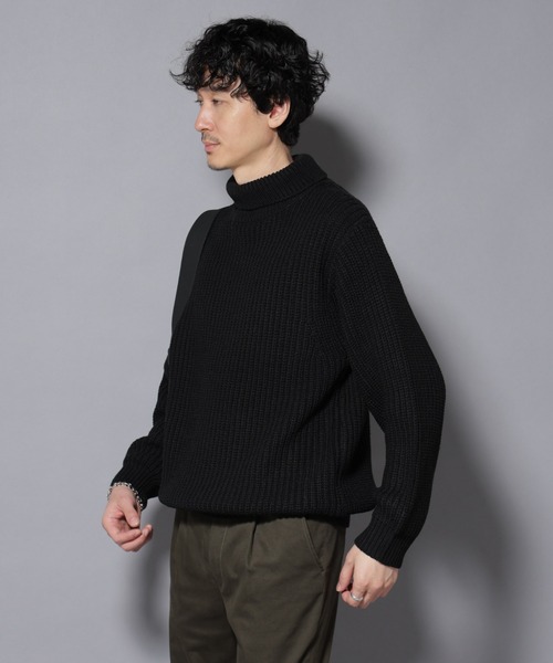 NANO universe（ナノユニバース）の「ローゲージタートルニット（ニット/セーター・メンズ・オフホワイト/ブラック/チャコール・S/M/L）」の19枚目の写真