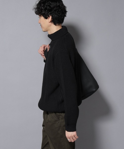 NANO universe（ナノユニバース）の「ローゲージタートルニット（ニット/セーター・メンズ・オフホワイト/ブラック/チャコール・S/M/L）」の20枚目の写真