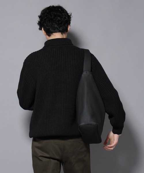 NANO universe（ナノユニバース）の「ローゲージタートルニット（ニット/セーター・メンズ・オフホワイト/ブラック/チャコール・S/M/L）」の21枚目の写真