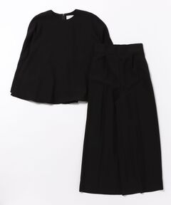 【chaco】喪服・慶弔両用/ブラウス+パンツ ブラックフォーマル