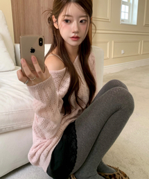 LETTER FROM MOON（レターフロムムーン）の「ブレイクウールニットワンピース（ピンク）（ワンピース）」