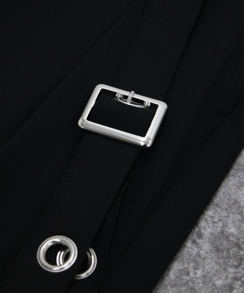 NYLAUS(ナイラス)の「【NYS】EYELET アイレットサスペンダー付き スカンツ スカートパンツ ワイド袴パンツ レディース メンズ(スラックス・メンズ・ブラック・M/L)」の9枚目の写真