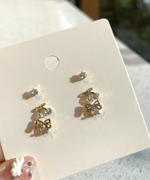 LAC-VERT(ラック・ヴェール)の「モチーフセットピアス(ピアス(両耳用)・レディース・シルバー系その他2/シルバー/ゴールド系その他/ゴールド/シルバー系その他・FREE)」の5枚目の写真