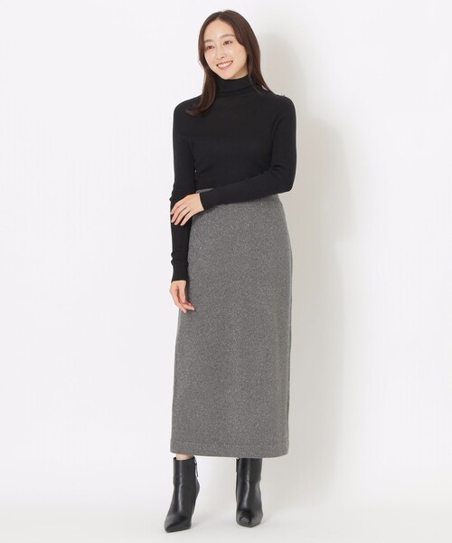 S.ESSENTIALS（エスエッセンシャルズ）の「ニットセットアップスカート（スカート・レディース・チャコールグレー/ベージュ・38）」の3枚目の写真