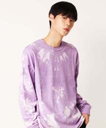 RESPECT（リスペクト）の「タイダイリバースステッチリスペクトロングスリーブ（パープル）（Tシャツ/カットソー）」