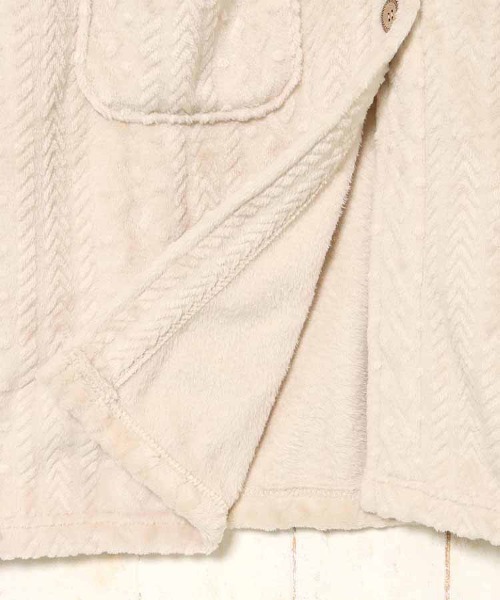 Bleu Bleuet（ブルーブルーエ）の「型押しマイクロノーカラーガウン26（ガウン/バスローブ・レディース・サックスブルー系/アイボリー・FREE）」の14枚目の写真