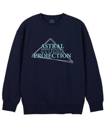 トライアングルロゴレタリングルーズフィットスウェット_ネイビー