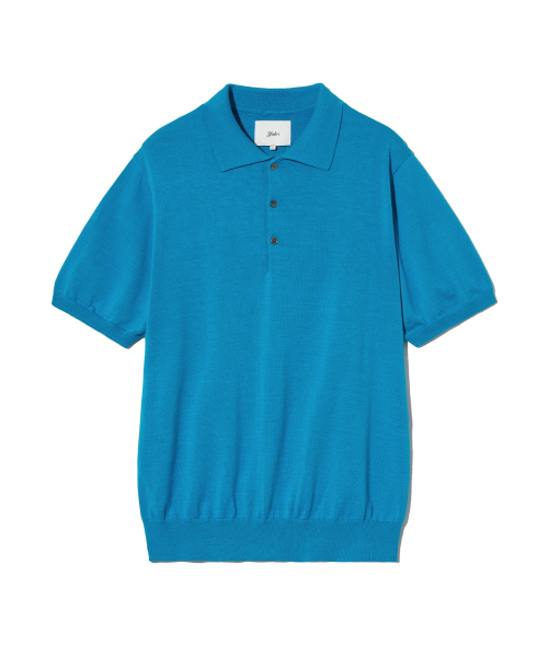 YALE(イェール)の「スーピマコットン 半袖ポロニット オーシャンブルー(Tシャツ/カットソー・レディース・その他・LARGE/MEDIUM/SMALL/X-LARGE)」の3枚目の写真