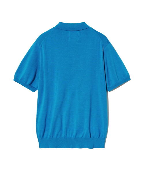 YALE(イェール)の「スーピマコットン 半袖ポロニット オーシャンブルー(Tシャツ/カットソー・レディース・その他・LARGE/MEDIUM/SMALL/X-LARGE)」の4枚目の写真