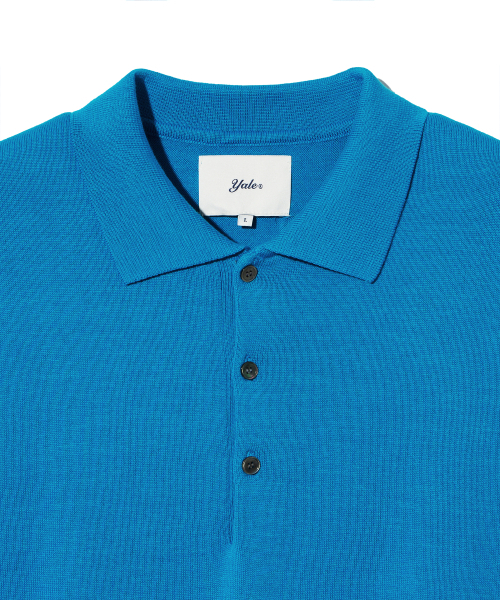 YALE(イェール)の「スーピマコットン 半袖ポロニット オーシャンブルー(Tシャツ/カットソー・レディース・その他・LARGE/MEDIUM/SMALL/X-LARGE)」の5枚目の写真