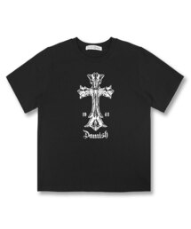 ヴィンテージクラッククロスグラフィックTシャツ_ブラック