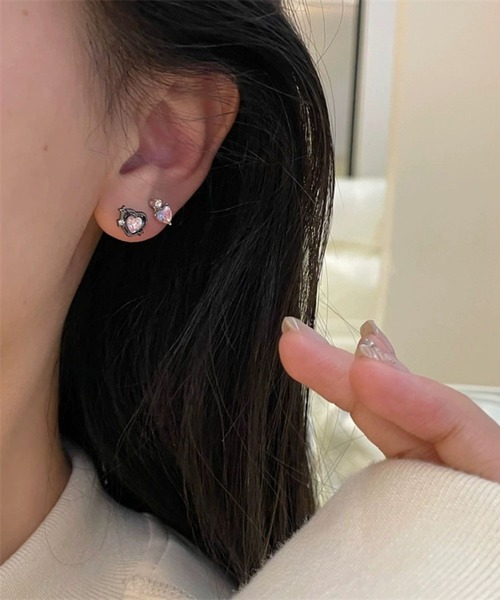 セール】《Bz》ブラックモチーフピアス6点セット(RZ)（ピアス（両耳用