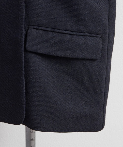 PUAL CE CIN（ピュアルセシン）の「ラペルレス ジャケット（ノーカラージャケット・レディース・ベージュ/ネイビー・FREE）」の3枚目の写真