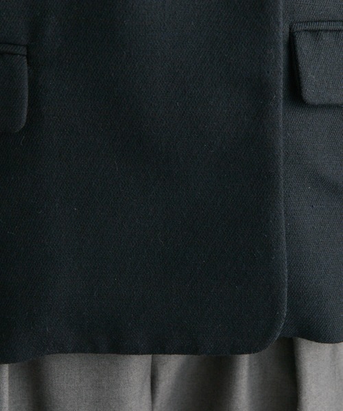 PUAL CE CIN（ピュアルセシン）の「ラペルレス ジャケット（ノーカラージャケット・レディース・ベージュ/ネイビー・FREE）」の14枚目の写真