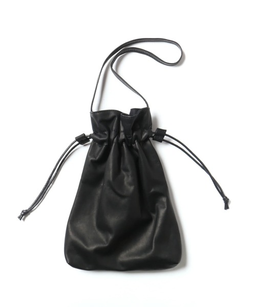 MR.OLIVE（ミスターオリーブ）の「【MR.OLIVE】IMPERMA-LEATHER /DRAWSTRING BAG（ショルダーバッグ・メンズ・ブラック・FREE）」の4枚目の写真
