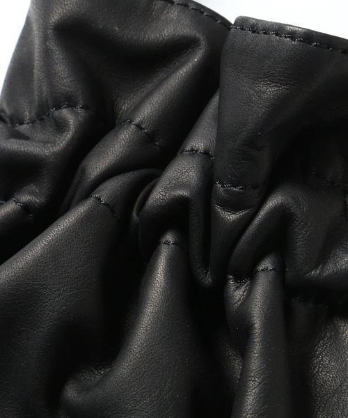 MR.OLIVE（ミスターオリーブ）の「【MR.OLIVE】IMPERMA-LEATHER /DRAWSTRING BAG（ショルダーバッグ・メンズ・ブラック・FREE）」の6枚目の写真
