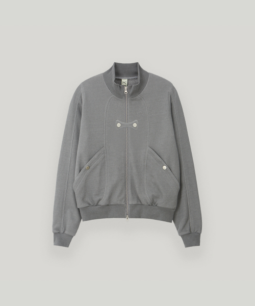 Butterfly Pigment Jersey Zip-Up (Gray)