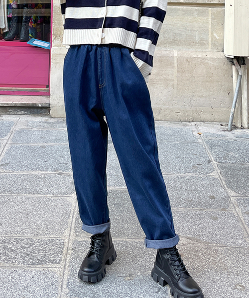 BBAEBBAE(ペッペ)の「オールバンディングボイピット排気ジーンズ(デニムパンツ・レディース・ブルー・SMALL/MEDIUM/LARGE/X-LARGE)」の2枚目の写真
