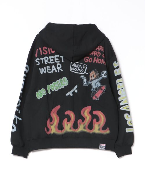 VISION STREET WEAR（ヴィジョンストリートウェア）の「guernika All-Print ジップパーカー（パーカー・メンズ・ブラック・L/M）」の2枚目の写真