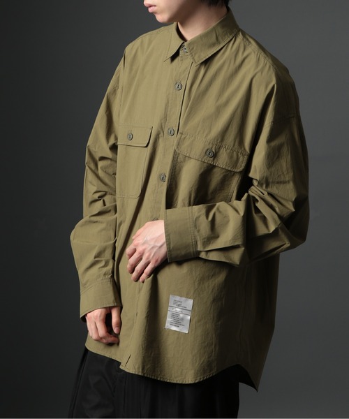 MAISON CLUB（メゾンクラブ）の「【MAISON CLUB】U.S.NAVY Big Shirt ビッグワークシャツ　/MILITARY　ミリタリー（シャツ/ブラウス・メンズ・カーキ/サックスブルー/ホワイト/ネイビー・FREE）」の11枚目の写真