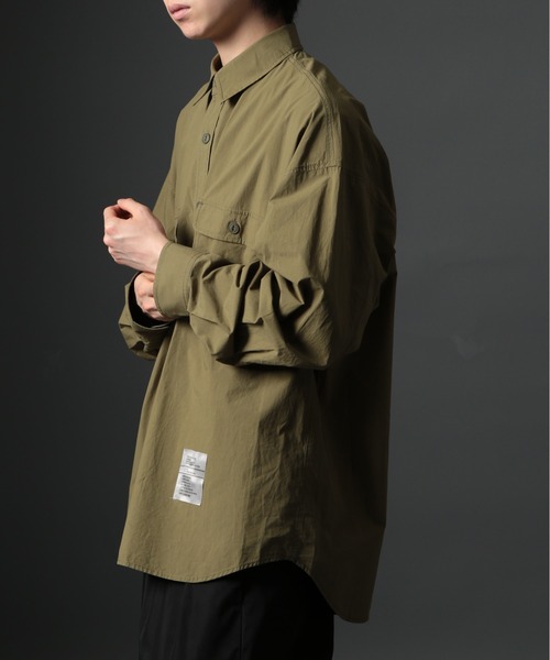 MAISON CLUB（メゾンクラブ）の「【MAISON CLUB】U.S.NAVY Big Shirt ビッグワークシャツ　/MILITARY　ミリタリー（シャツ/ブラウス・メンズ・カーキ/サックスブルー/ホワイト/ネイビー・FREE）」の10枚目の写真