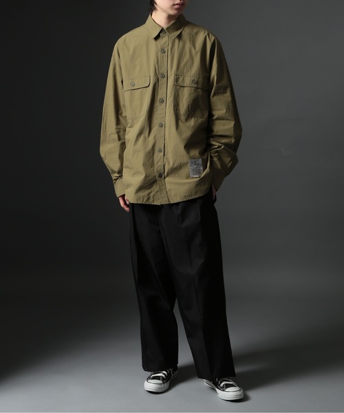 MAISON CLUB（メゾンクラブ）の「【MAISON CLUB】U.S.NAVY Big Shirt ビッグワークシャツ　/MILITARY　ミリタリー（シャツ/ブラウス・メンズ・カーキ/サックスブルー/ホワイト/ネイビー・FREE）」の7枚目の写真