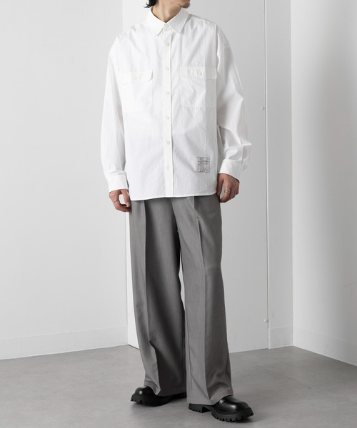 MAISON CLUB（メゾンクラブ）の「【MAISON CLUB】U.S.NAVY Big Shirt ビッグワークシャツ　/MILITARY　ミリタリー（シャツ/ブラウス・メンズ・カーキ/サックスブルー/ホワイト/ネイビー・FREE）」の21枚目の写真