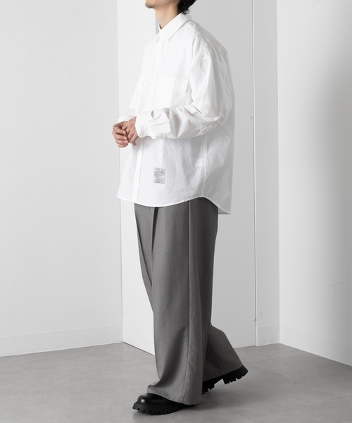 MAISON CLUB（メゾンクラブ）の「【MAISON CLUB】U.S.NAVY Big Shirt ビッグワークシャツ　/MILITARY　ミリタリー（シャツ/ブラウス・メンズ・カーキ/サックスブルー/ホワイト/ネイビー・FREE）」の20枚目の写真