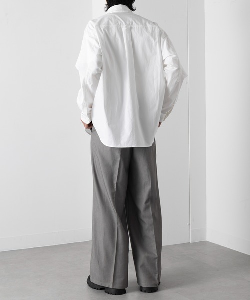 MAISON CLUB（メゾンクラブ）の「【MAISON CLUB】U.S.NAVY Big Shirt ビッグワークシャツ　/MILITARY　ミリタリー（シャツ/ブラウス・メンズ・カーキ/サックスブルー/ホワイト/ネイビー・FREE）」の19枚目の写真