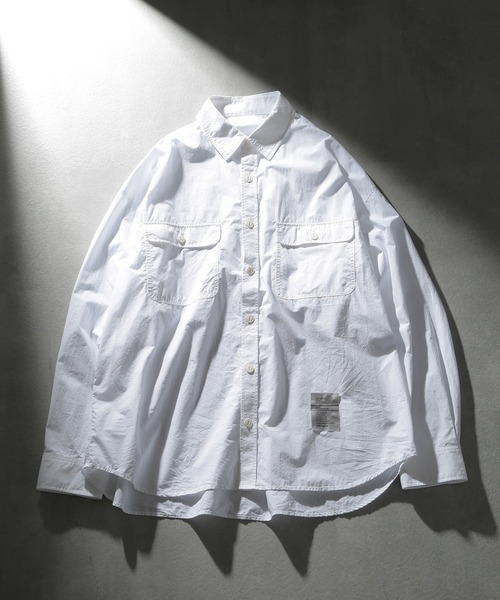 MAISON CLUB（メゾンクラブ）の「【MAISON CLUB】U.S.NAVY Big Shirt ビッグワークシャツ　/MILITARY　ミリタリー（シャツ/ブラウス・メンズ・カーキ/サックスブルー/ホワイト/ネイビー・FREE）」の18枚目の写真