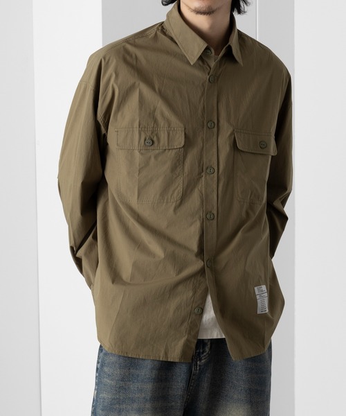 MAISON CLUB（メゾンクラブ）の「【MAISON CLUB】U.S.NAVY Big Shirt ビッグワークシャツ　/MILITARY　ミリタリー（シャツ/ブラウス・メンズ・カーキ/サックスブルー/ホワイト/ネイビー・FREE）」の17枚目の写真