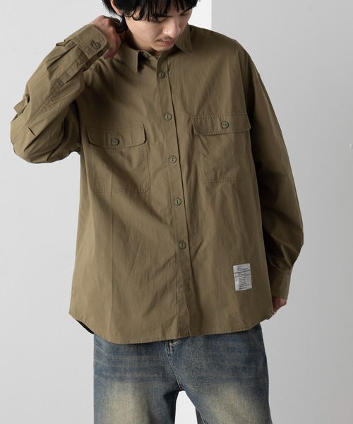 MAISON CLUB（メゾンクラブ）の「【MAISON CLUB】U.S.NAVY Big Shirt ビッグワークシャツ　/MILITARY　ミリタリー（シャツ/ブラウス・メンズ・カーキ/サックスブルー/ホワイト/ネイビー・FREE）」の15枚目の写真