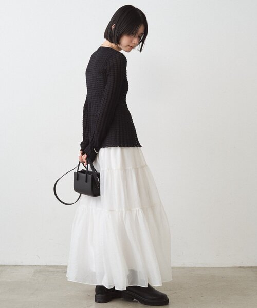 LOUNGEDRESS（ラウンジドレス）の「シアーカーデ（カーディガン/ボレロ・レディース・レッド/オフホワイト/ブラック・FREE）」の4枚目の写真