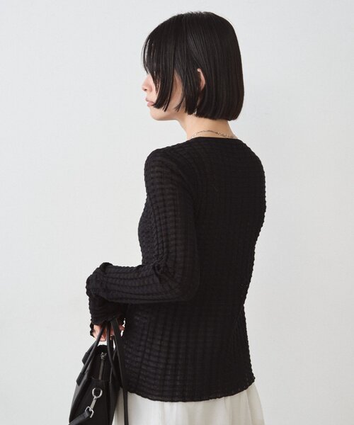 LOUNGEDRESS（ラウンジドレス）の「シアーカーデ（カーディガン/ボレロ・レディース・レッド/オフホワイト/ブラック・FREE）」の8枚目の写真