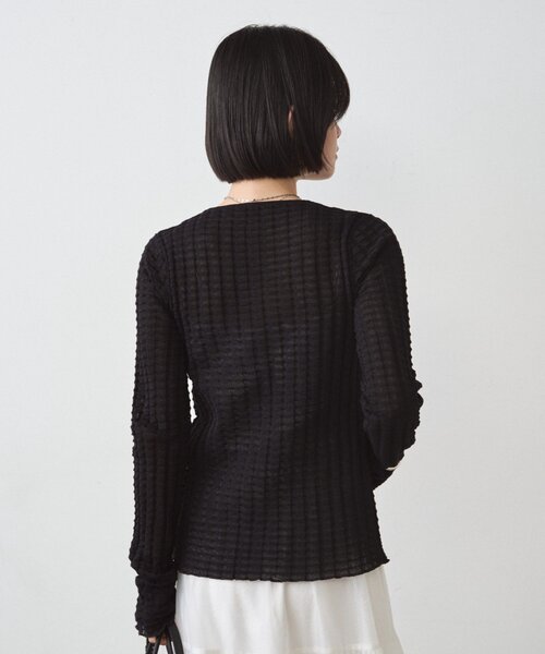 LOUNGEDRESS（ラウンジドレス）の「シアーカーデ（カーディガン/ボレロ・レディース・レッド/オフホワイト/ブラック・FREE）」の9枚目の写真