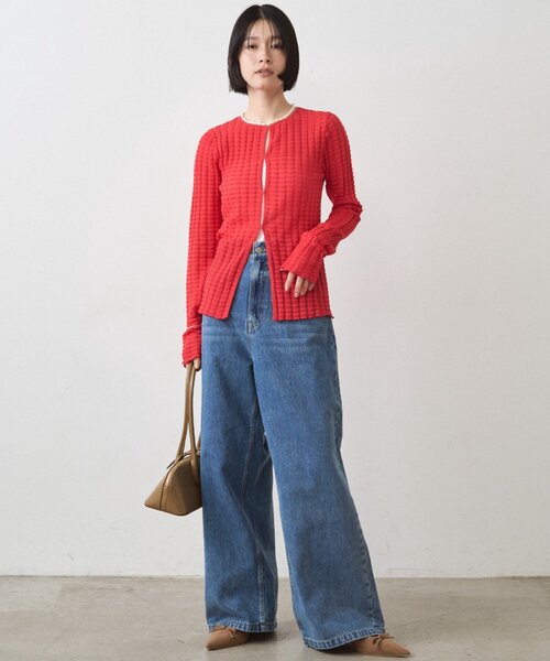 LOUNGEDRESS（ラウンジドレス）の「シアーカーデ（カーディガン/ボレロ・レディース・レッド/オフホワイト/ブラック・FREE）」の15枚目の写真