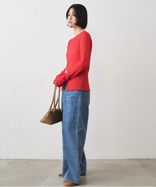 LOUNGEDRESS（ラウンジドレス）の「シアーカーデ（カーディガン/ボレロ・レディース・レッド/オフホワイト/ブラック・FREE）」の16枚目の写真