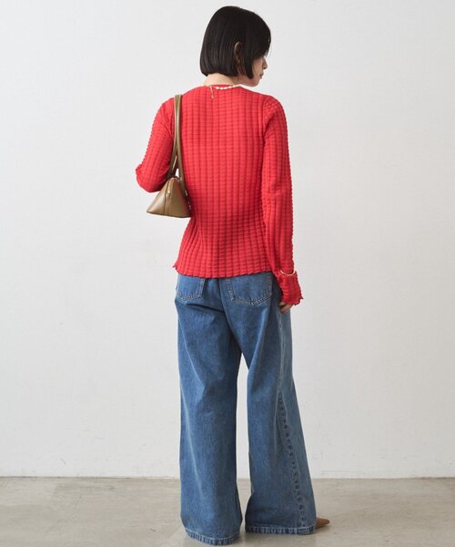 LOUNGEDRESS（ラウンジドレス）の「シアーカーデ（カーディガン/ボレロ・レディース・レッド/オフホワイト/ブラック・FREE）」の17枚目の写真