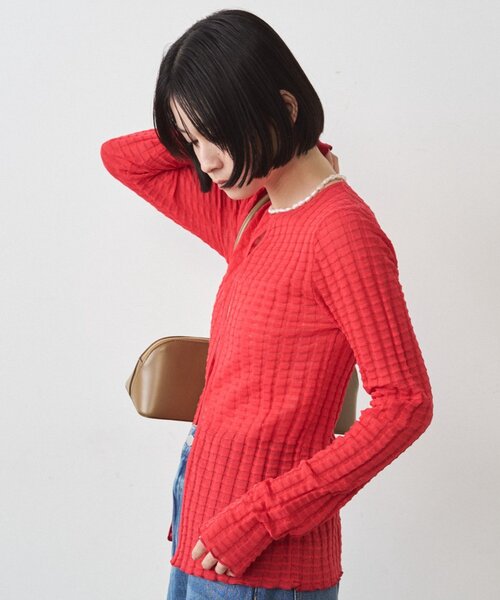 LOUNGEDRESS（ラウンジドレス）の「シアーカーデ（カーディガン/ボレロ・レディース・レッド/オフホワイト/ブラック・FREE）」の20枚目の写真