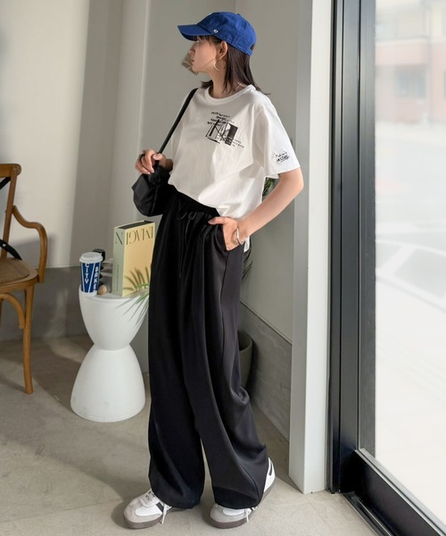 classicalelf(クラシカルエルフ)の「ラフでも品格、シンプルでも存在感。オーガニックコットン 綿100% グラフィック飛び刺繍フォトTシャツ(半袖)(Tシャツ/カットソー・レディース・オフホワイト/杢グレー/チャコール/その他1・X-LARGE/SMALL/MEDIUM/LARGE)」の18枚目の写真
