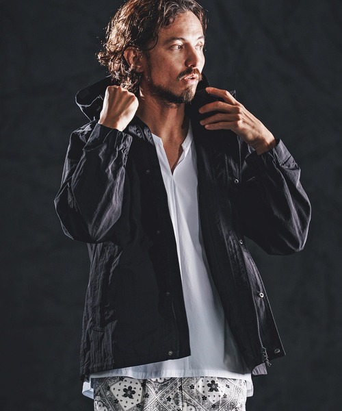 wjk reluxe（ダブルジェーケーリラックス）の「mj11339-shrink nylon parka ナイロンパーカー(WR26S-19)（ナイロンジャケット・メンズ・ブラック/カーキ/ネイビー・L/M/S）」の14枚目の写真