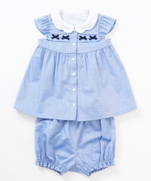 CHOPIN（ショパン）の「【ワンピースタイプあり】スカラップミニリボンセットアップ【ベビー/70～80cm】（セットアップ）」