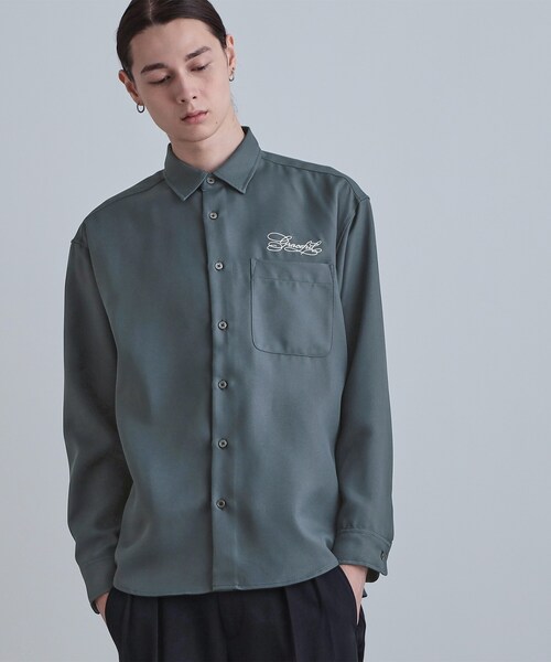 tk.TAKEO KIKUCHI（ティーケータケオキクチ）の「バックデイジー刺繍シャツ（シャツ/ブラウス・メンズ・ブルー系その他/ホワイト/ブラック・02/03/04）」の3枚目の写真