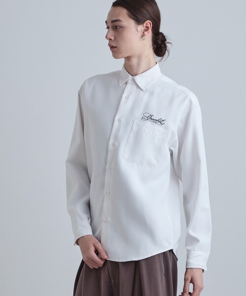 tk.TAKEO KIKUCHI（ティーケータケオキクチ）の「バックデイジー刺繍シャツ（シャツ/ブラウス・メンズ・ブルー系その他/ホワイト/ブラック・02/03/04）」の4枚目の写真