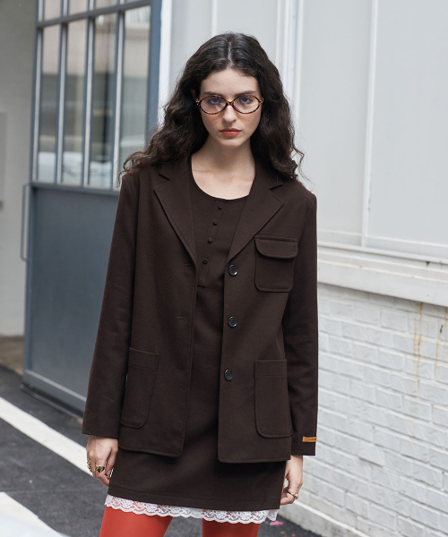 320SHOWROOM(320ショールーム)の「Sleeveless Lace Trim Wool Dress Brown(ワンピース・レディース・その他・MEDIUM/SMALL)」の2枚目の写真