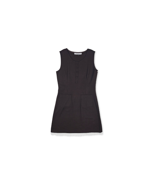 320SHOWROOM(320ショールーム)の「Sleeveless Lace Trim Wool Dress Brown(ワンピース・レディース・その他・MEDIUM/SMALL)」の4枚目の写真