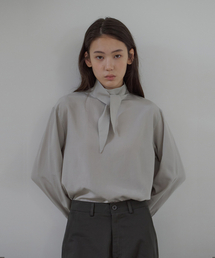 Tencel Tie Blouse (Grey)